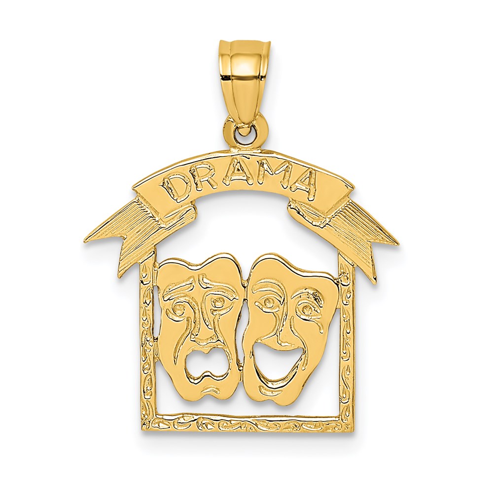 14K Comedy/Tragedy DRAMA in Frame Charm