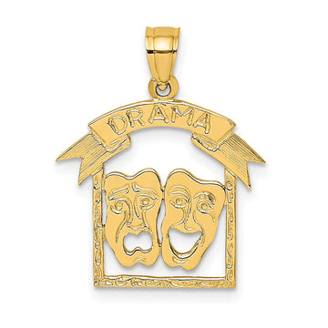 14K Comedy/Tragedy DRAMA in Frame Charm