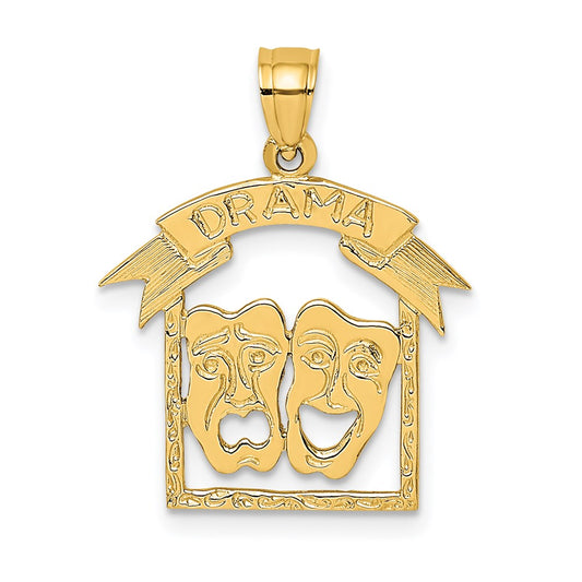 14K Comedy/Tragedy DRAMA in Frame Charm