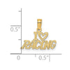 14K I HEART RACING Charm