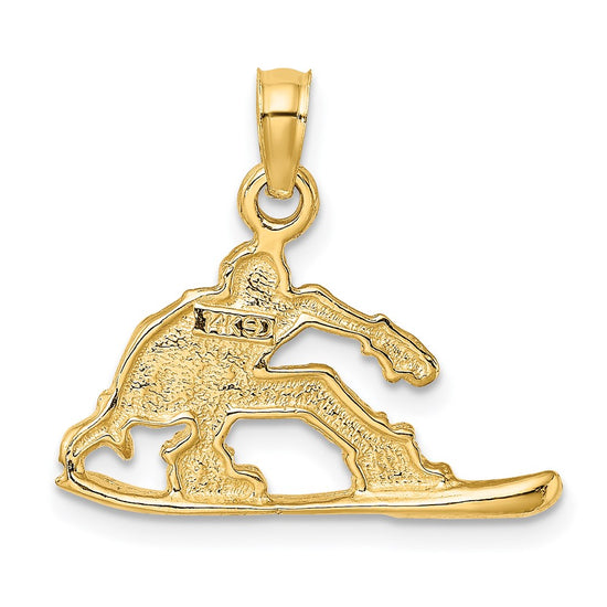 14K Snowboarder Charm