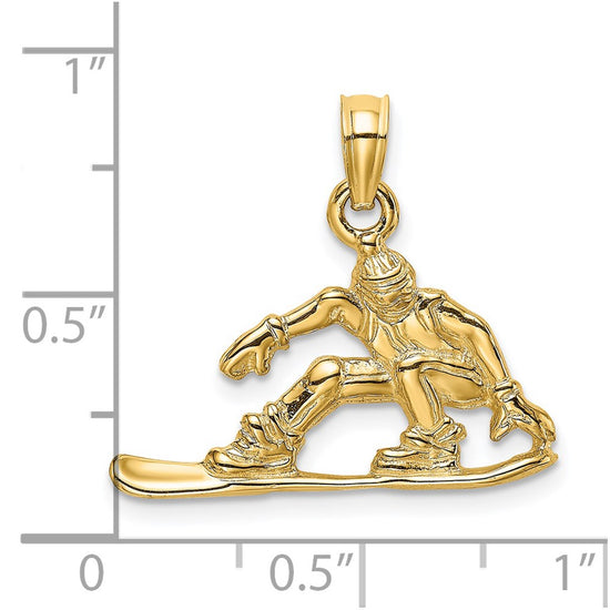 Gold Polished Snowboarding Pendants