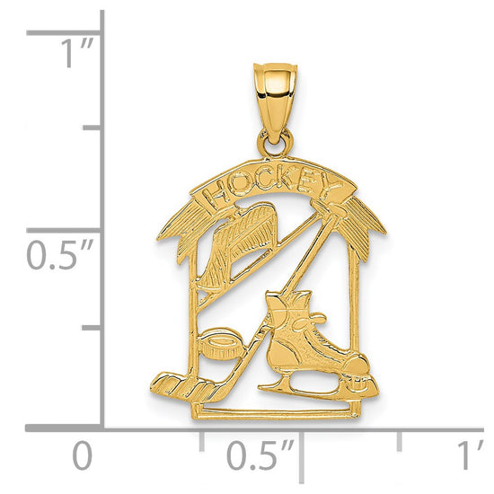 14K HOCKEY Story Framed Charm