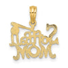14K SOFTBALL MOM with Bat And Ball Charm