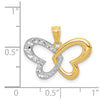 14k and White Rhodium Diamond-cut Butterfly Pendant