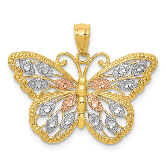Gold Polished Butterfly Pendants