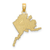 14k Polished and Textured ALASKA Map Charm
