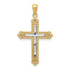 Gold Two-tone Fleur de lis Cross Pendant