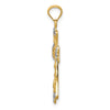 14K with White Rhodium Reversible with GOD LOVE Cross Pendant