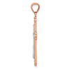 14K Rose Gold and White Rhodium Diamond-Cut Fleur de Lis Cross Pendant