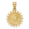 14K and White Rhodium Brushed Sun and Moon Pendant