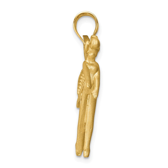 14k and White Rhodium Diamond-cut Fairy Pendant
