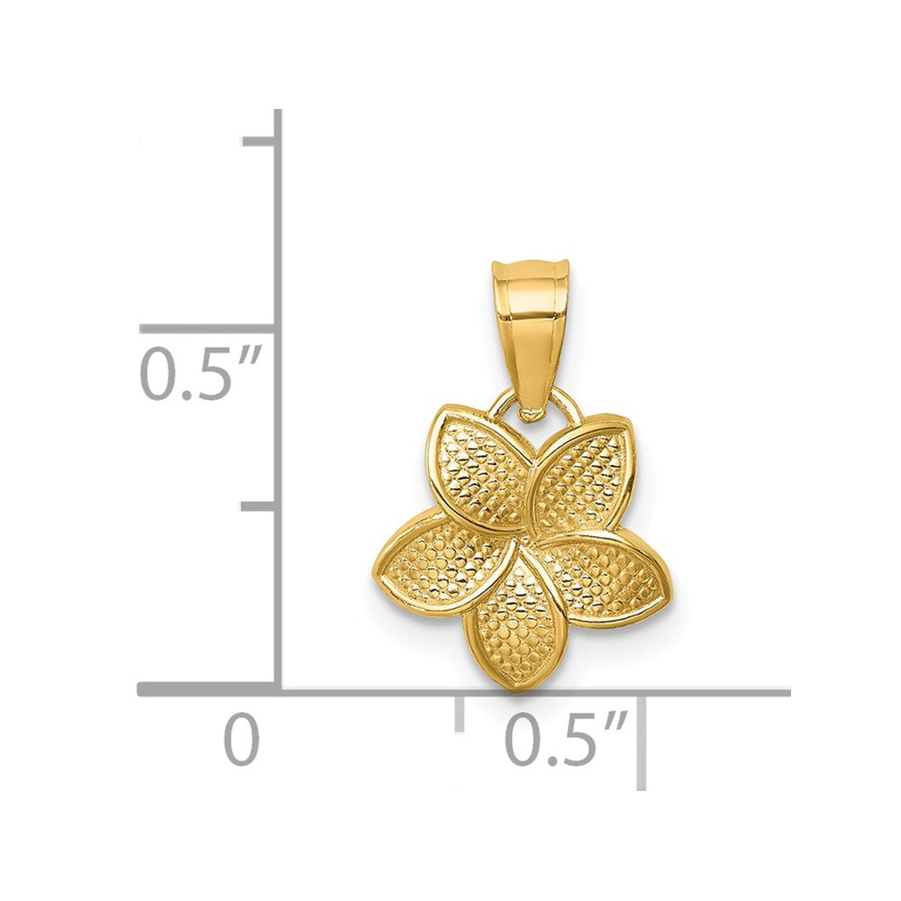14K Polished Mini Plumeria Pendant