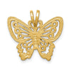 14K Brushed and Diamond-cut Butterfly Pendant