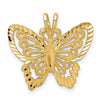 14K Brushed and Diamond-cut Butterfly Pendant