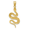 14K Polished Textured Snake Pendant