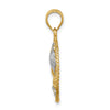 14K and White Rhodium Polished Sealife Pendant