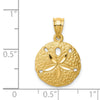 Gold Polished Sand Dollar Pendants
