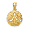 Gold Polished Sand Dollar Pendants