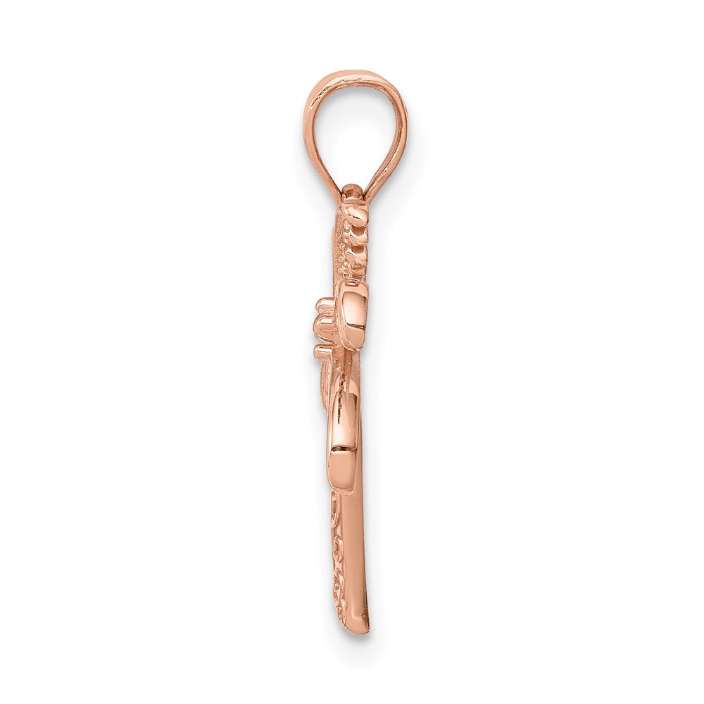 14K Rose Gold Polished Palm Tree Pendant