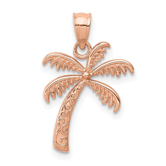 Gold Polished Palm Tree Pendants