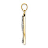 14K Two-tone Palm Tree in Frame Pendant