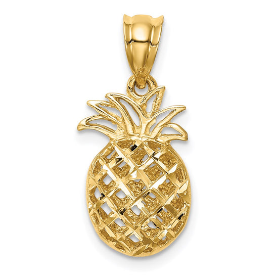 Gold Polished Pineapple Pendants