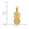 14K Brushed and Diamond-cut Pineapple Pendant