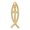 14K Polished Ichthus Cross Fish Chain Slide