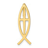14K Polished Ichthus Cross Fish Chain Slide