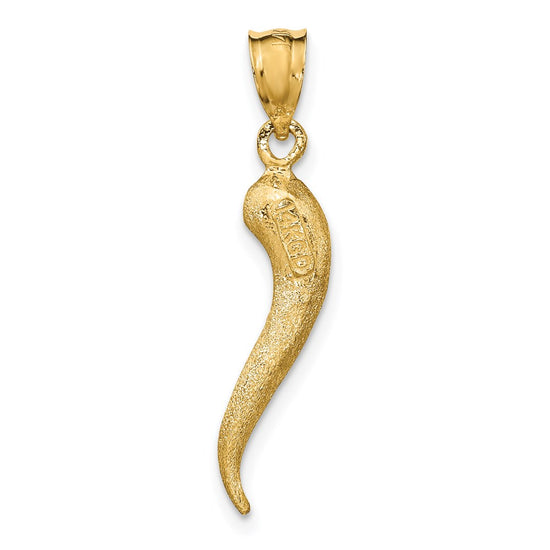 Gold Polished Italian Horn Pendants