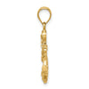 14K Polished Anchor and Chain Pendant