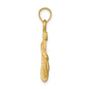 14K Brushed Diamond-cut Anchor with Rope Pendant