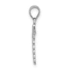 14K White Polished Caduceus Medical Symbol Pendant
