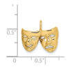 14K Polished Comedy/Tragedy Theater Masks Pendant