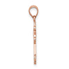 14K Rose Gold Polished Budded Cross Pendant