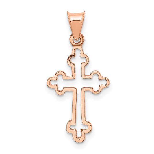 Gold Budded Cross Pendant