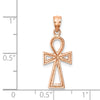 14K Rose Gold Polished Ankh Cross Pendant