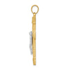 14K Two-tone Brushed and Polished Greek Key Crucifix Pendant