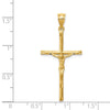 14K Brushed and Diamond-cut Crucifix Cross Pendant