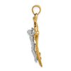 14K Two-tone Polished and Satin Diamond-cut Mariner Crucifix Pendant