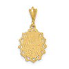 14K Two-tone Polished Our Lady of Guadalupe Oval Pendant