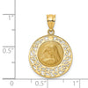 14K Brushed and Polished Virgin Mary Pendant