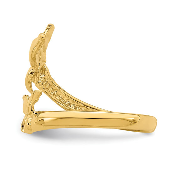 Gold Polished Butterfly Toe Ring
