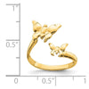 14K Polished 2 Butterflies Toe Ring