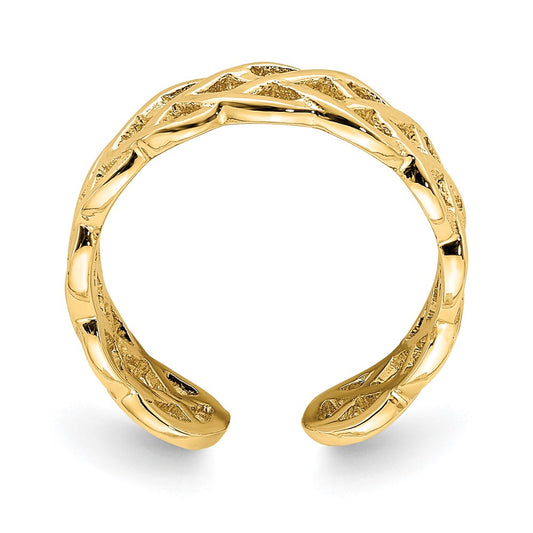 14K Polished Braided Toe Ring