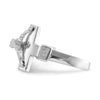 14K White Gold Polished INRI Crucifix Ring