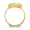 14K Brushed and Polished Diamond-cut Jesus Face Ring