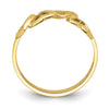 14K Polished Hearts Ring