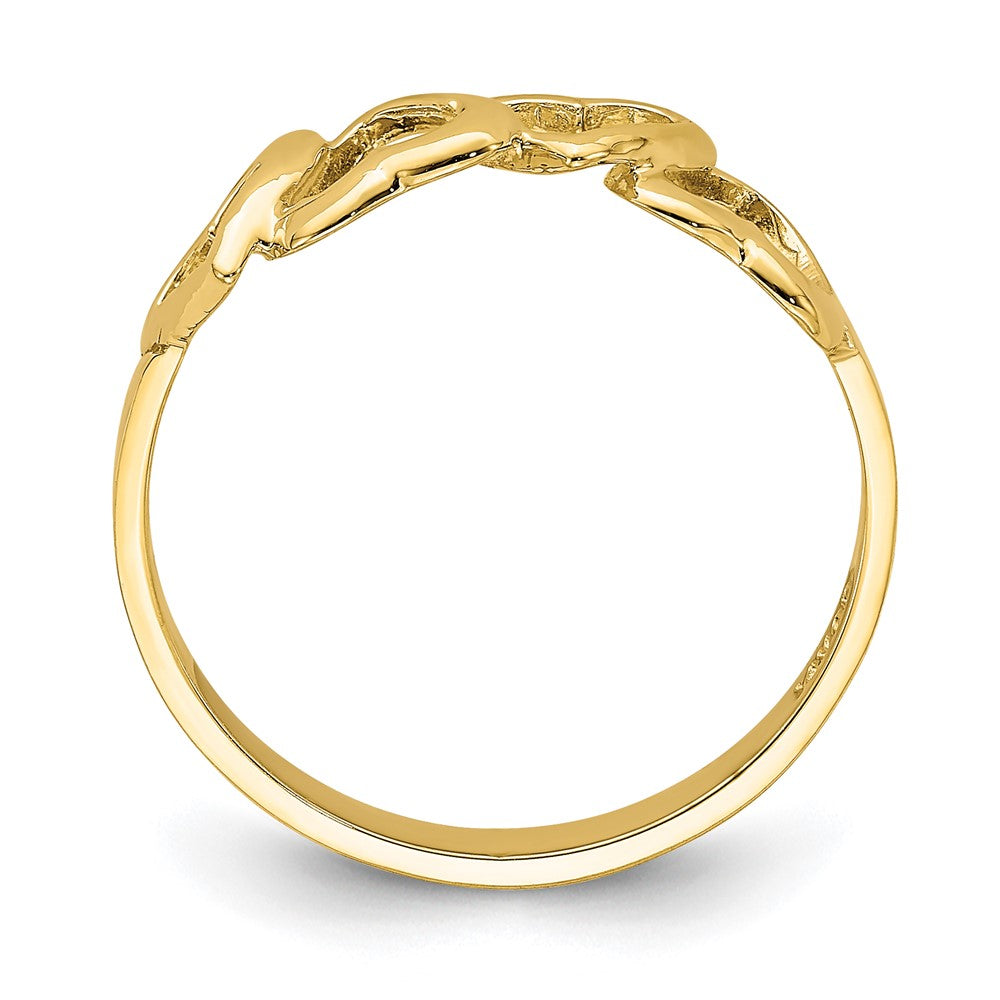 14K Polished Hearts Ring